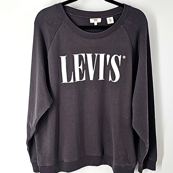Levi's Tops - Levi's Steel Gray & White Crew Neckline Sweatshirt
